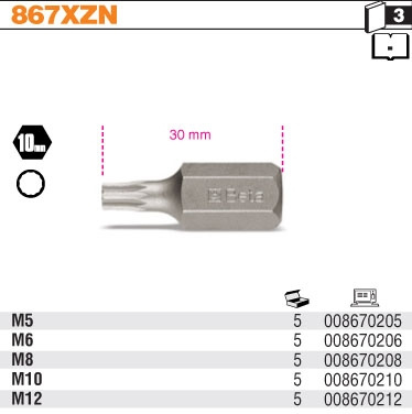 BETA KOŃCÓWKA WKRĘTAKOWA PROFIL XZN / SPLINE M10 x 30mm 10mm
