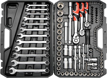 YATO ZESTAW KLUCZY 1/4" , 3/8" , 1/2"  111 elem.  38831