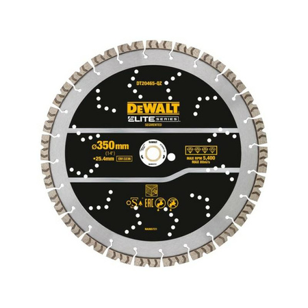 DEWALT TARCZA DIAM.SEG. 350mm ELITE PRĘTY ZBROJ./BETON