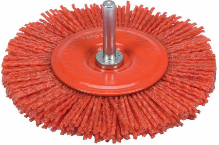 YATO SZCZOTKA TARCZOWA Z TRZPIENIEM 100mm NYLON