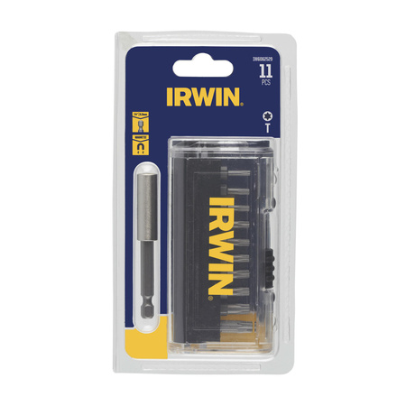 IRWIN KOŃCÓWKI kpl.11szt. 25 mm T10-T15(2x)-T20(3x)-T25(2x)-T30-T40 Z ADAPTEREM MAGNETYCZNYM