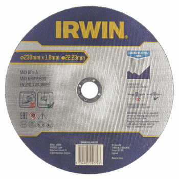 IRWIN TARCZA DO CIĘCIA METALU/STALI NIERDZEWNEJ PŁASKA 230mm x 1,8mm x 22,23mm