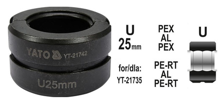 YATO MATRYCE ZAPASOWE DO ZACISKARKI DO RUR PEX-AL-PEX YT-21735 TYP U 25MM