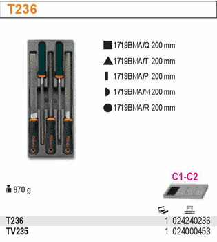 BETA ZESTAW PILNIKÓW 5szt.WE WKŁADCE Z