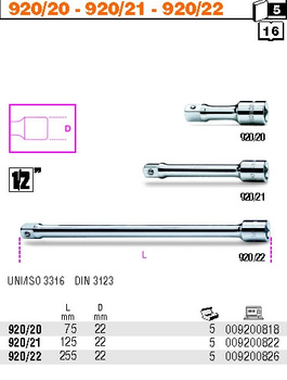 BETA PRZEDŁUŻACZ 1/2"  75mm  920/20