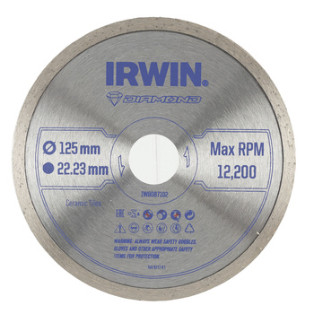 IRWIN TARCZA DIAMENTOWA 125mm x 22,23mm / PEŁNA do płytek podłogowych i ściennych