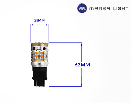 Żarówki LED 9-30V P27/7W 3157 Biało pomarańcz MLDC3157CAN CK