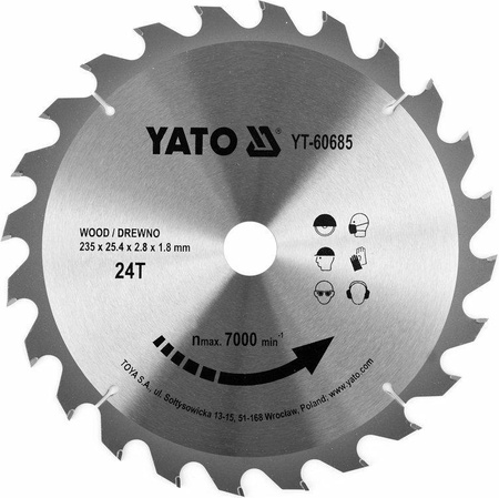 YATO PIŁA TARCZ.WID. 235*24*25,4    60685