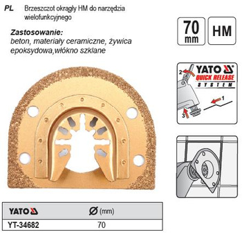 YATO BRZESZCZOT OKRĄGŁY DO NARZĘDZIA WIELOFUNKCYJNEGO HM