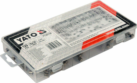 YATO BEZPIECZNIKI SZKLANE 6X30mm MIX  120el.