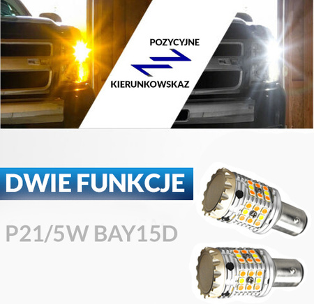 Żarówki P21/5W BAY15D CANBUS Biało Pomarańczowe