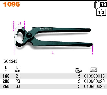 BETA OBCĘGI STOLARSKIE 200mm 1096/200