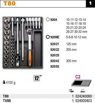 BETA ZESTAW NARZĘDZI 29szt.WE WKŁADZIE Z TWORZYWA