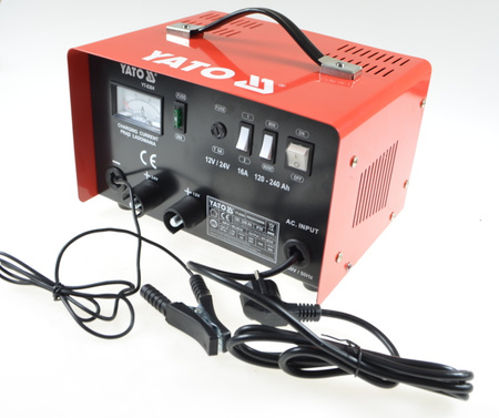 YATO PROSTOWNIK ZE WSPOMAGANIE ŁADOWANIA 16A 12V / 24V 120 - 240Ah