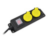 AWTOOLS PRZEDŁUŻACZ WARSZTATOWY CZARNY 2 GNIAZDA 3,0m Z UZIEMIENIEM, WYŁĄCZNIK IP44 3x1,5mm