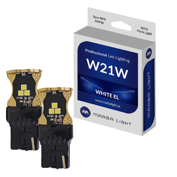 Żarówki W21W LED 9 LED 9-24V MLEC Biała 6000k