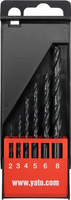 YATO WIERTŁA DO METALU HSS KOMPLET 6szt. 2-8mm 4460
