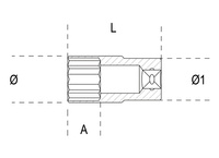 BETA NASADKA  6-KĄTNA  CALOWA  1/2" 179mm