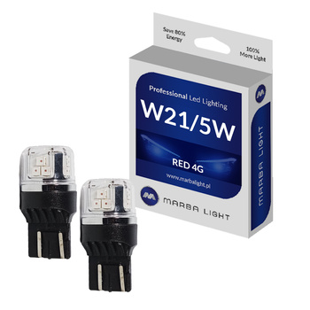 Żarówki W21/5W LED T20 CZERWONA RED ML4G7443R