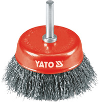 YATO SZCZOTKA DOCZOŁOWA 75mm, Z TRZPIENIEM, DRUT FALISTY - INOX  4751