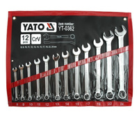 YATO KLUCZE PŁASKO-OCZKOWE SATYNOWANE 12 elem. 8-24mm ETUI  0362