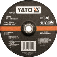 YATO TARCZA DO SZLIFOWANIA METALU 230*6,0*22   6125
