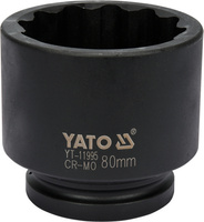 YATO NASADKA UDAROWA 12-KĄTNA 1"  KRÓTKA DO PIAST 80mm