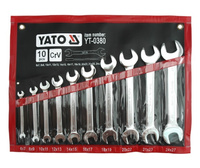 YATO KLUCZE PŁASKIE SATYNOWANE 10 elem. 6-27mm. ETUI   0380
